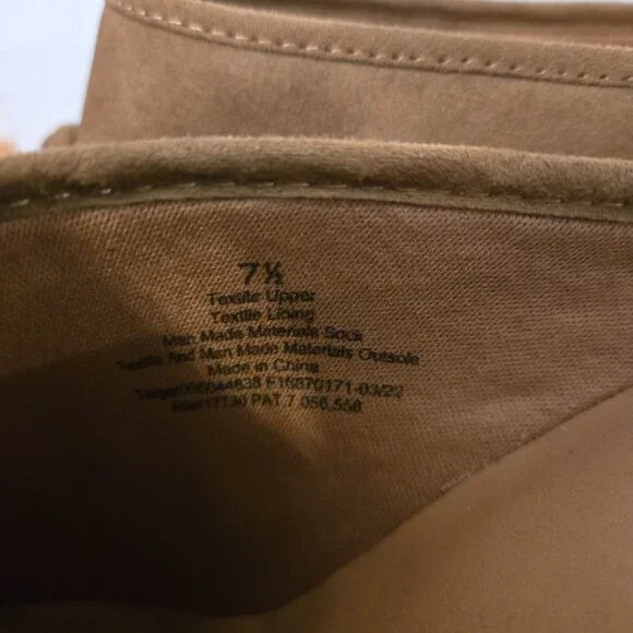 Womens Universal Thread Size 7.5M Tan Heeled Mule open back shoes - Picture 4 of 9